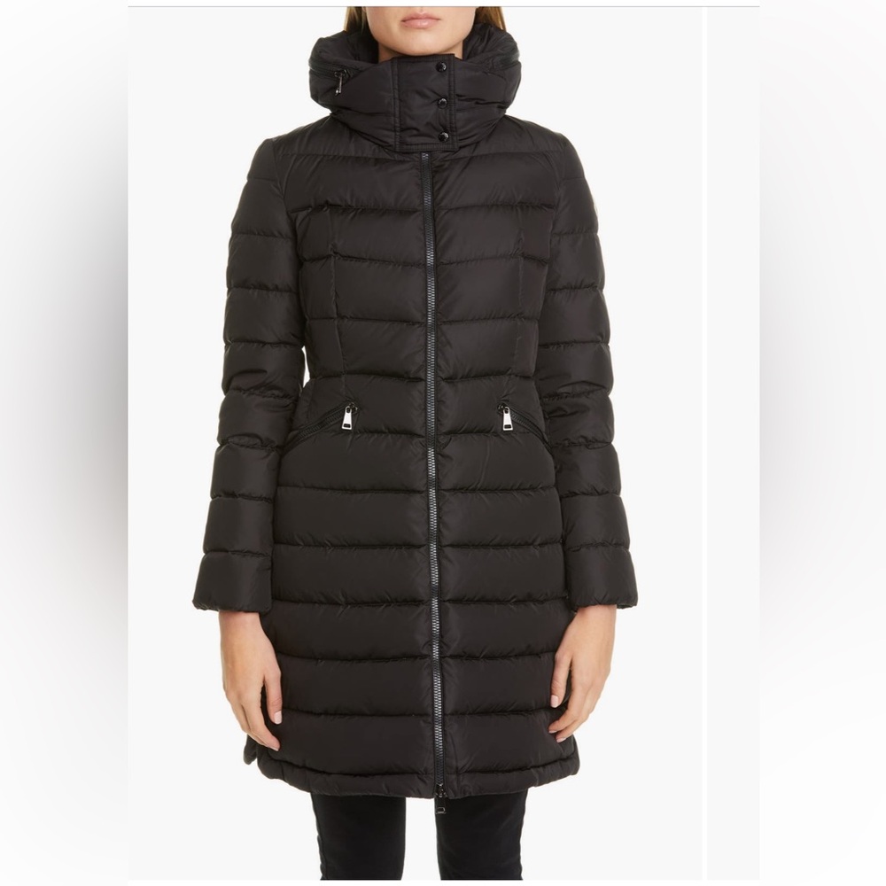 Moncler Flammette Water Repellent Long Hooded Down Coat - Size 1 (2-4)
